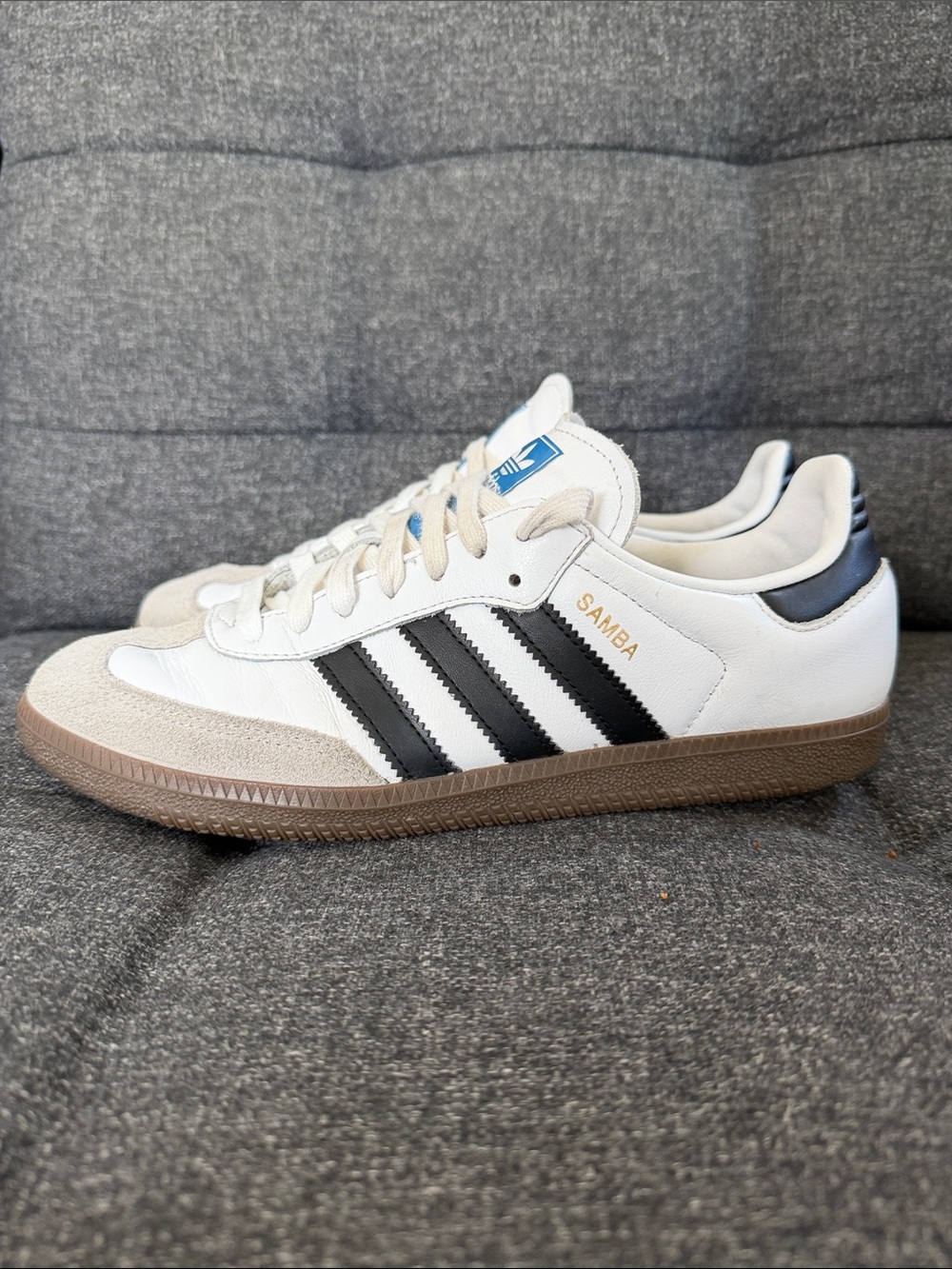 adidas Samba White Black with Gum Sole - Picture 3 of 9